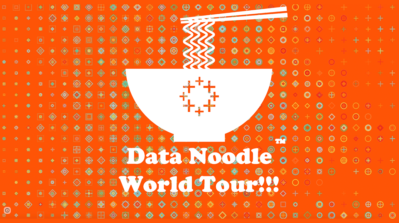 Data Noodle World Tour mit orangenem Hintergrund